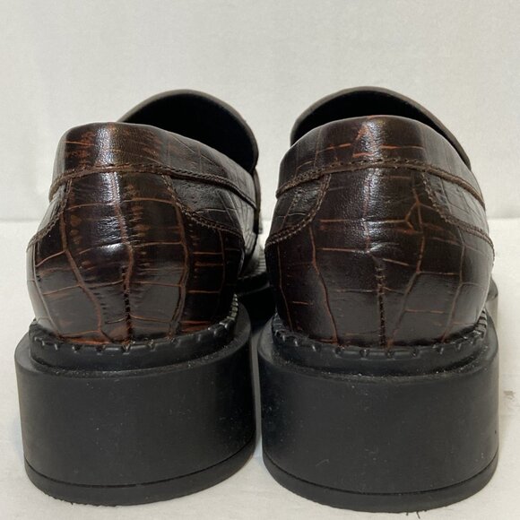 Seychelles Final Call Embossed Croc Leather Loafer w/ Tassel Womens Sz 8.5 Brown - Picture 6 of 14